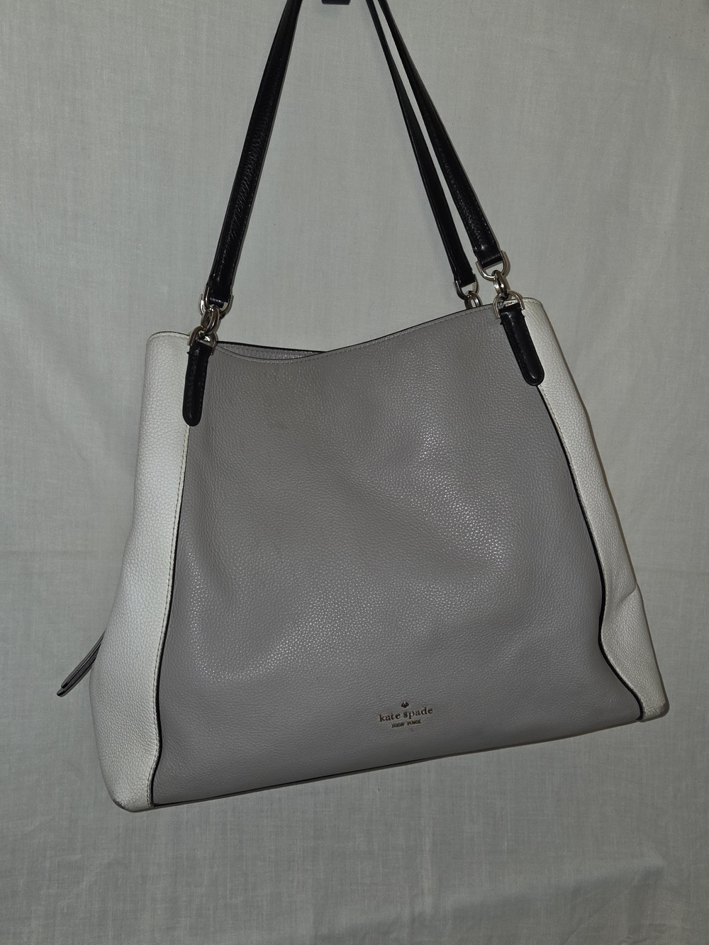 kate spade Two-Tone Gray & White Leather Tote